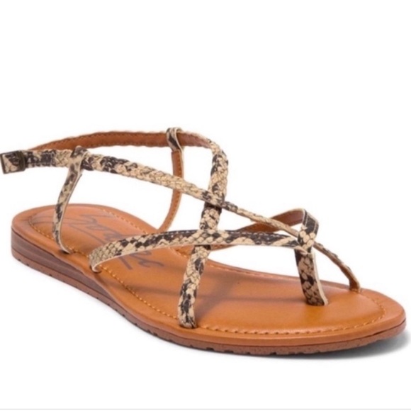 Zodiac Shoes - NEW Zodiac Yovanna Slingback Strappy Sandals Boho Flat Thongs Tan Brown Size 9.5